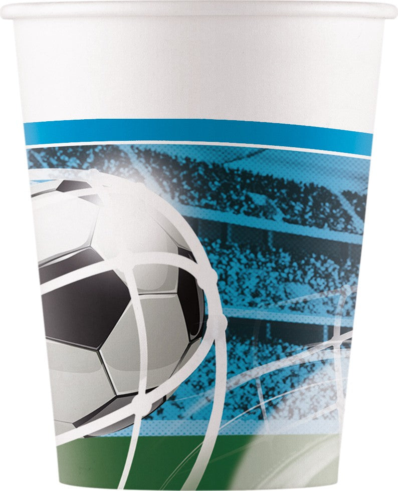Papieren bekers voetbal 200ml – 8 stuks – WK 2026 Feestbekers FSC