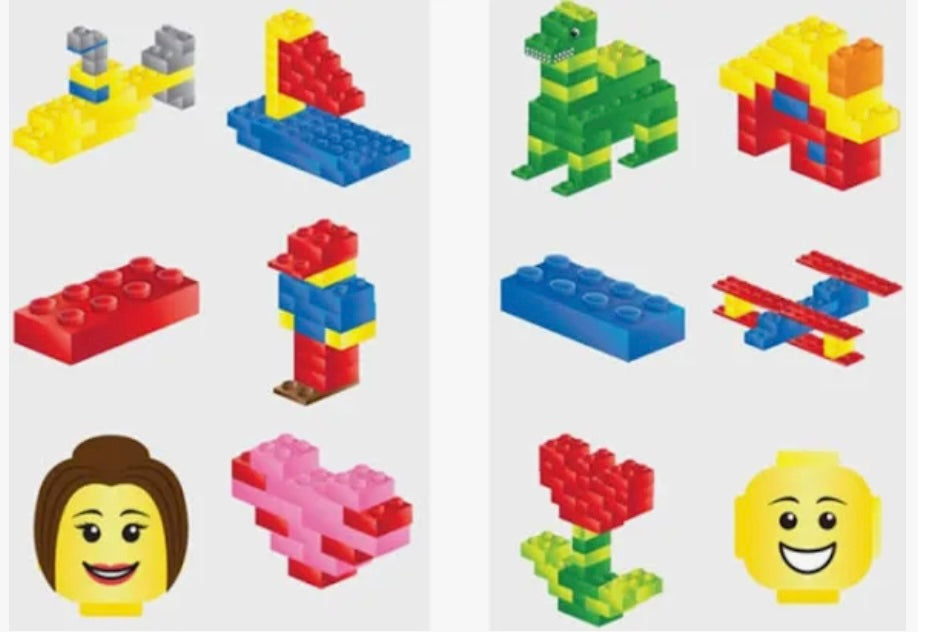 LEGO traktatie met puzzel en tattoo (en sticker naar keuze)