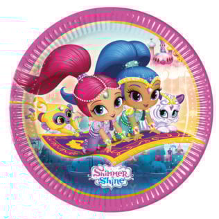 Shimmer and Shine glitter friends bordjes ø 23 cm. 8 st.