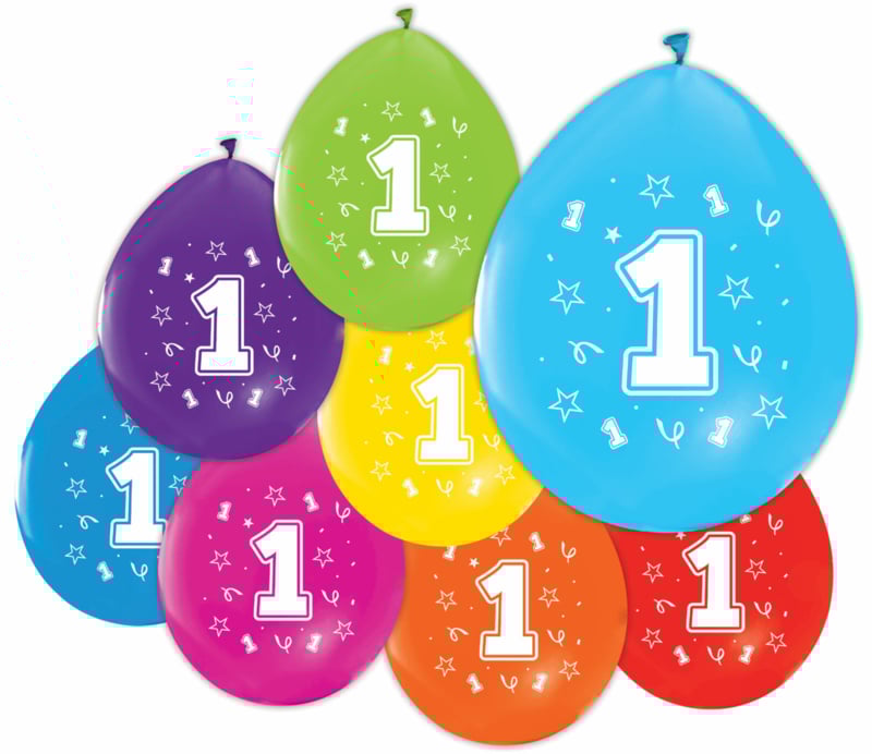 Ballonnen 1 jaar kleuren