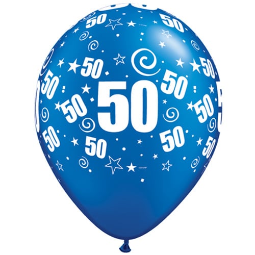 Folieballon 50 jaar blauw