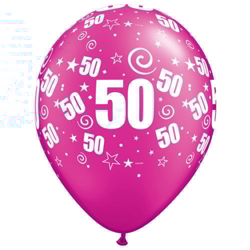 Folieballon 50 jaar roze