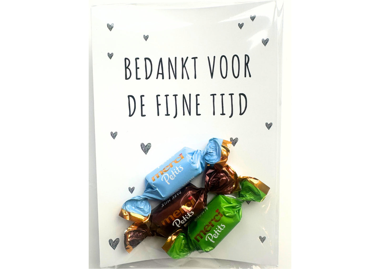 Juf en meester traktatie ‘bedankt voor de fijne tijd’ (met sticker naar keuze)