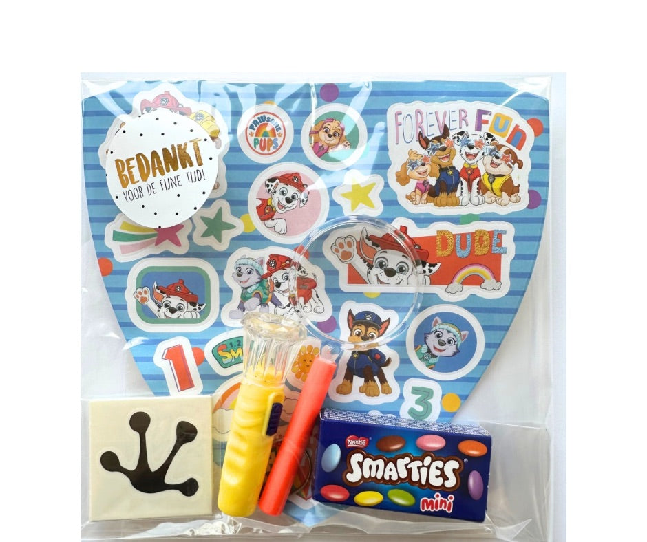 Paw Patrol traktatie (met sticker naar keuze)