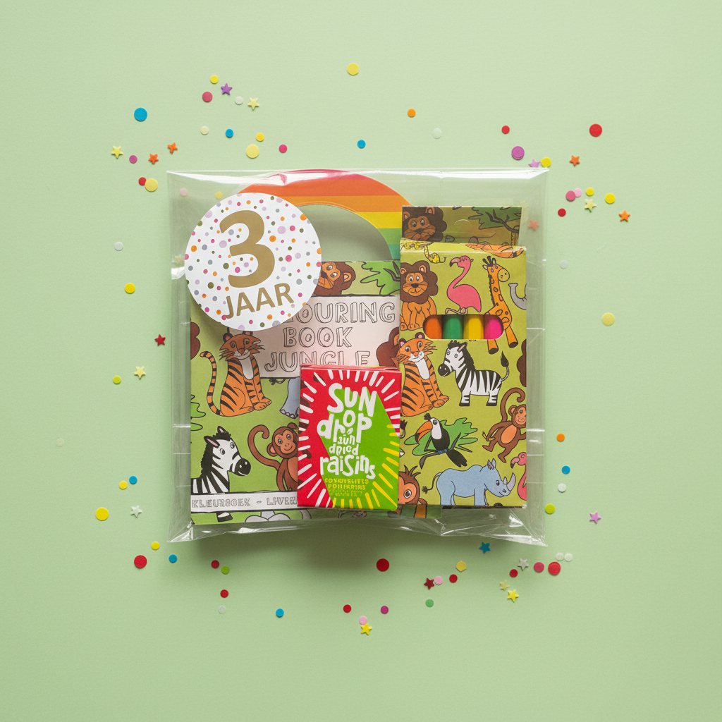 Kleurset Jungle traktatie (met sticker naar keuze)