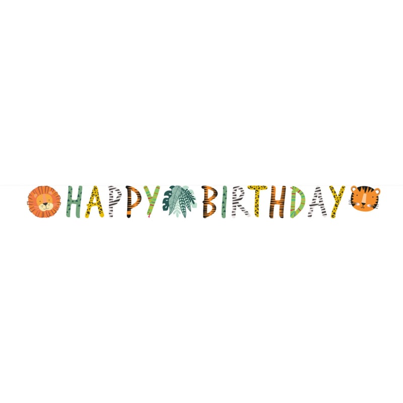 Jungle verjaardag slinger happy birthday