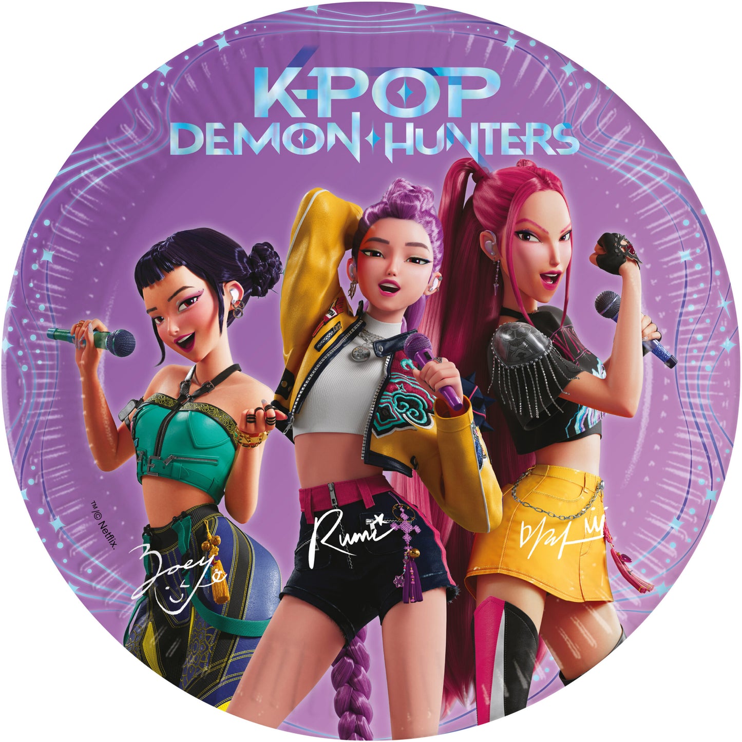 Papieren bordjes K-POP Demon Hunters 20 cm – 8 stuks – FSC
