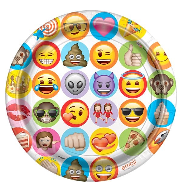 Emoji - Smiley bordjes ø 21,9 cm. 8 st.