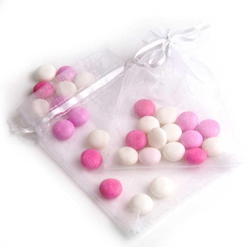 Organza zakjes wit 16 x 11 cm. 10 st.