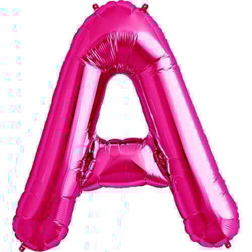 Folieballon letter A fuchsia 86 cm. (North Star Balloons)