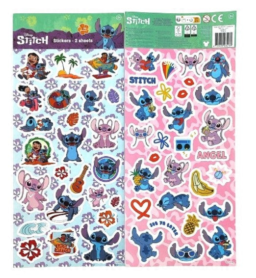 Stitch stickervel (2 vellen, 50 stickers)