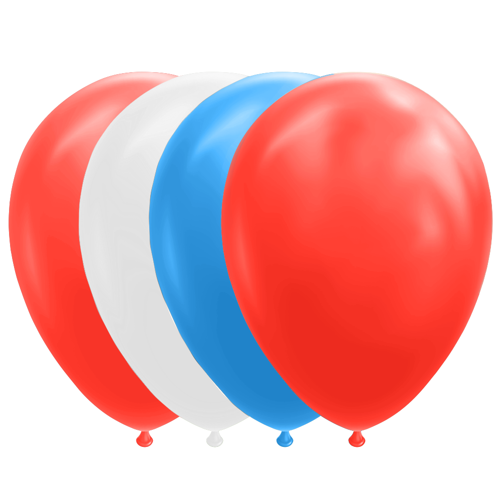 Ballonnen rood wit blauw 12 inch – 10 stuks – WK 2026 versiering
