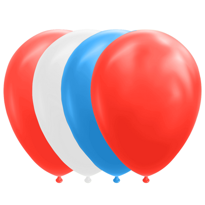 Ballonnen rood wit blauw 12 inch – 10 stuks – WK 2026 versiering