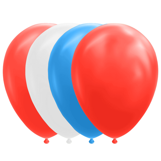 Ballonnen rood wit blauw 12 inch – 10 stuks – WK 2026 versiering