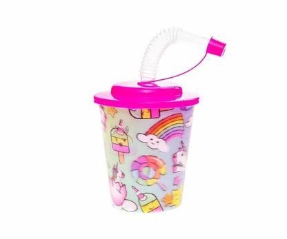 Eenhoorn/unicorn traktatie herbruikbare 3D beker (met sticker naar keuze)