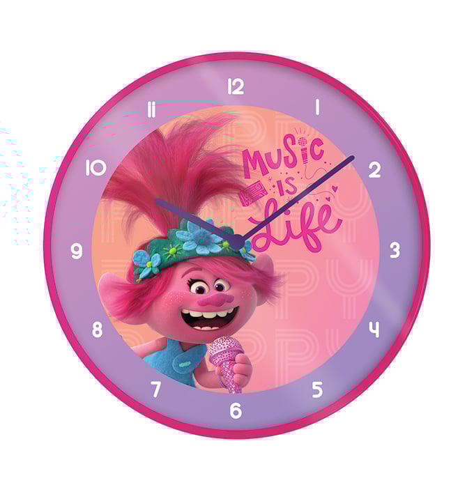Trolls wandklok Music is Life ø 25 cm.