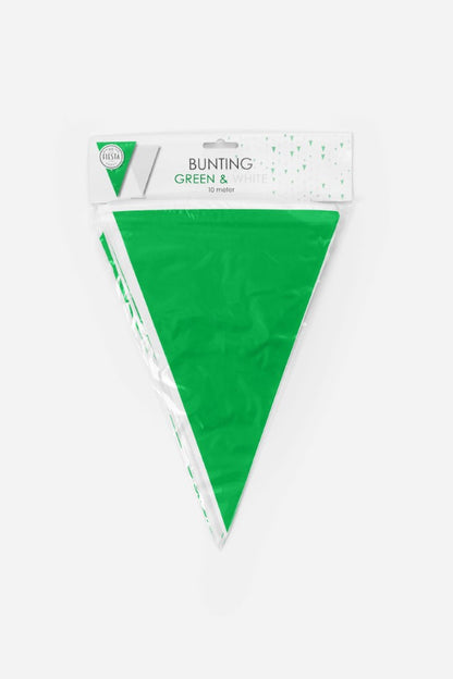 PE Vlaggenlijn groen & wit(10 m)  groen/wit