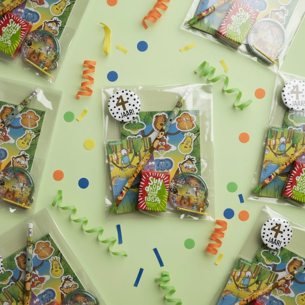 Jungle traktatie -groot- met rozijntjes (met sticker naar keuze)