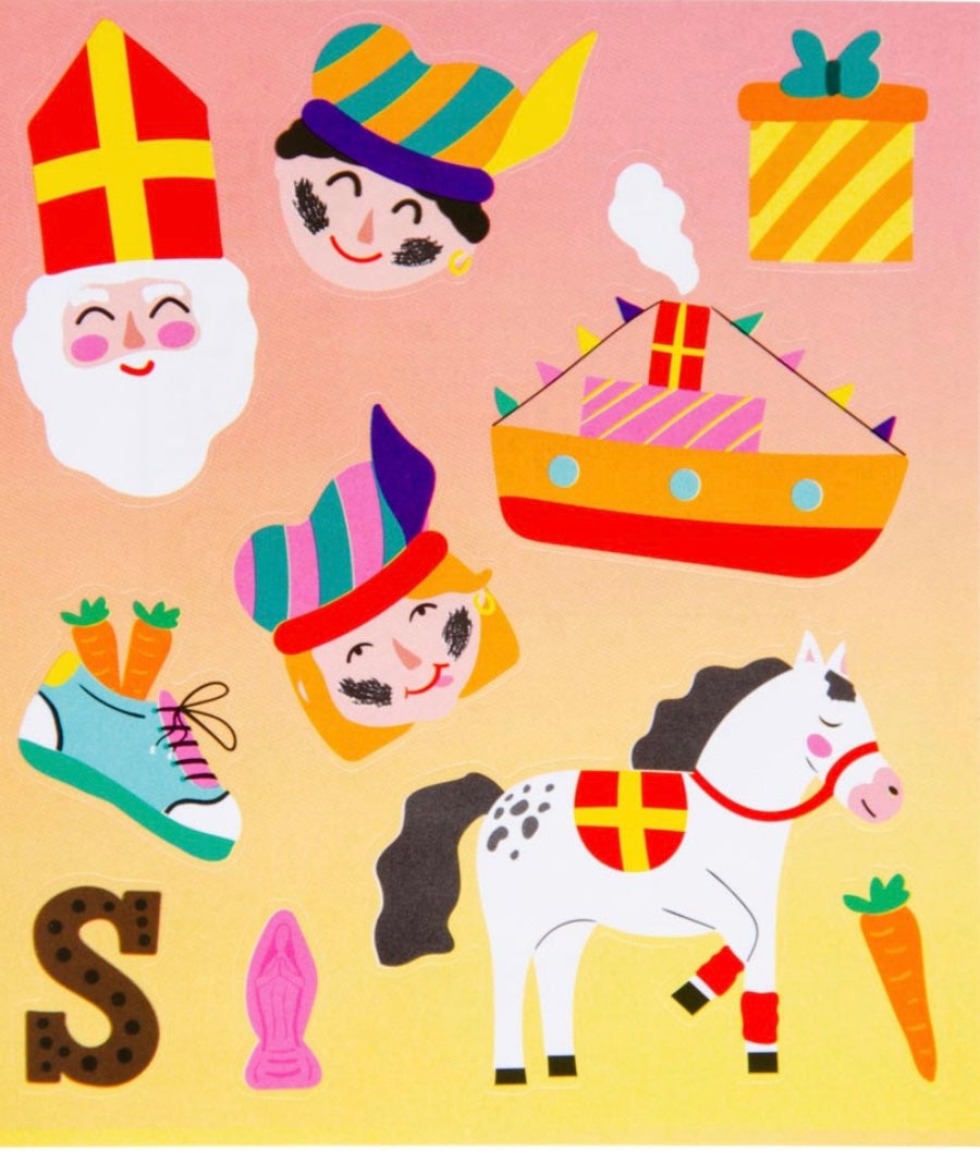Sinterklaas kleurboekje (schoen)cadeautje / traktatie (met sticker naar keuze)