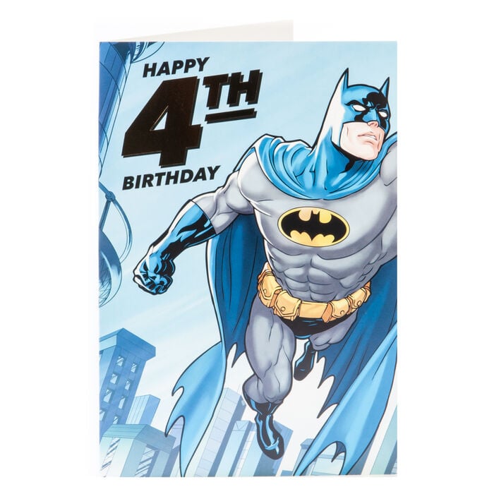 Batman verjaardagskaart 4 jaar