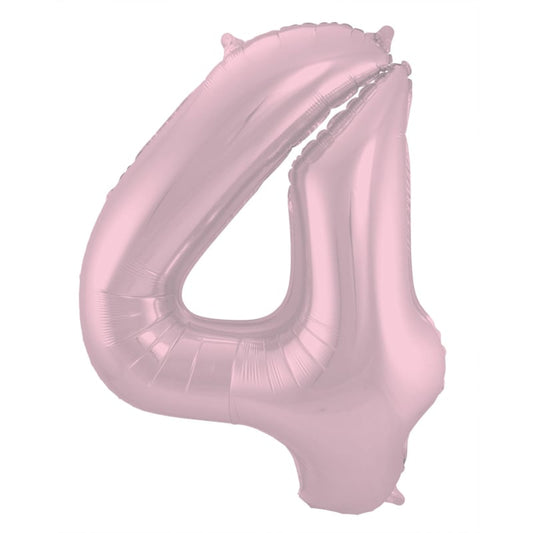 Cijferballon 4 jaar roze
