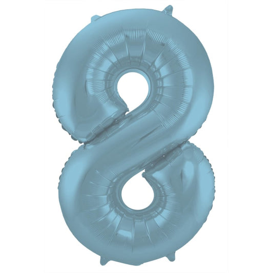 Cijferballon 8 jaar blauw