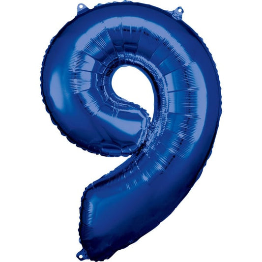 Cijferballon 9 blauw