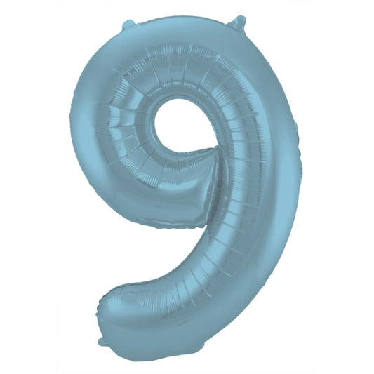 Cijferballon 9 jaar blauw