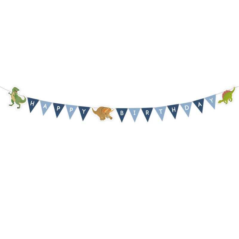 Dino verjaardag slinger Happy Birthday