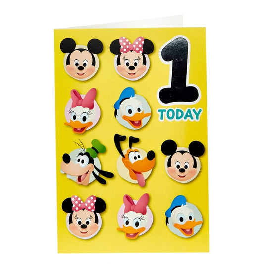 Disney Mickey mouse verjaardagskaart 1 jaar