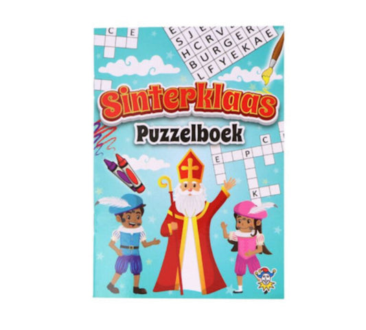 Sinterklaas puzzelboekje (schoen)cadeautje / traktatie (met sticker naar keuze)