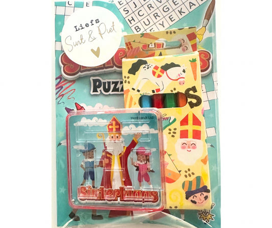 Sinterklaas (schoen)cadeautje / traktatie (met sticker naar keuze)