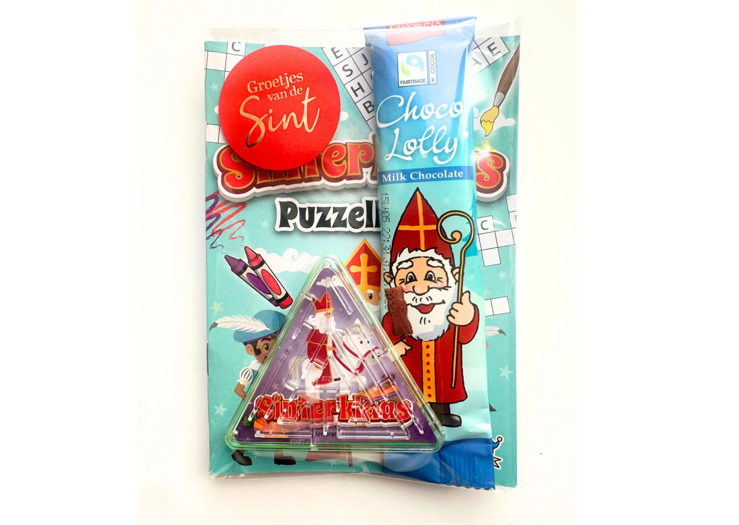 Sinterklaas (schoen)cadeautje / traktatie (met sticker naar keuze)