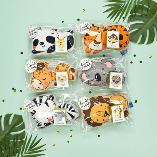 Jungle knuffel traktatie (met sticker naar keuze)