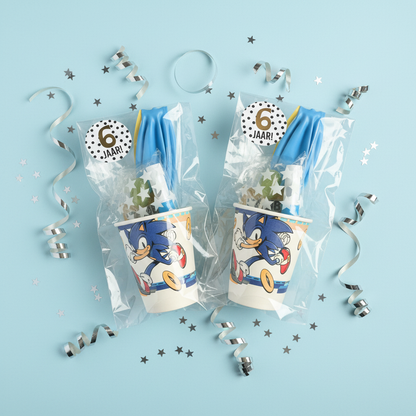 Sonic traktatie beker (met sticker naar keuze)