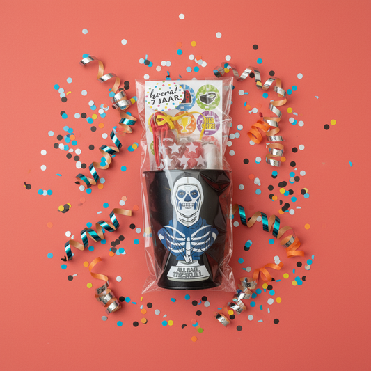 Fortnite traktatie herbruikbare beker (met sticker naar keuze)