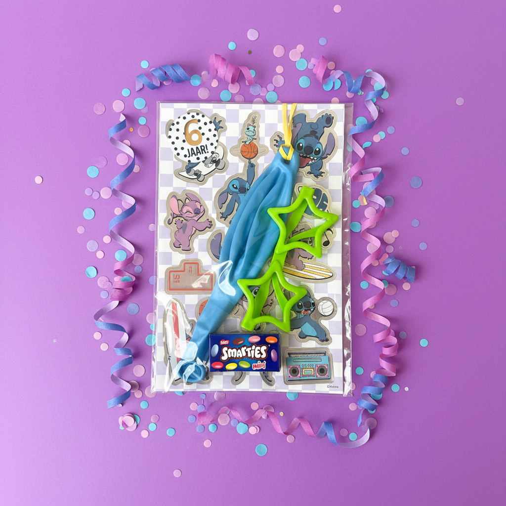 Stitch Party traktatie (met sticker naar keuze)