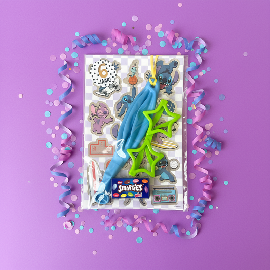 Stitch Party traktatie (met sticker naar keuze)