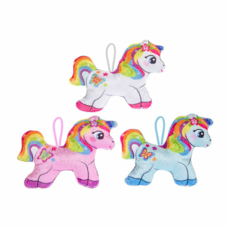 Knuffel eenhoorn traktatie met rozijntjes (met sticker naar keuze)