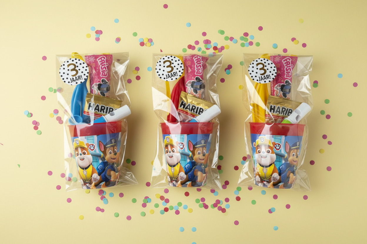 Paw Patrol traktatie herbruikbare beker (met sticker naar keuze)