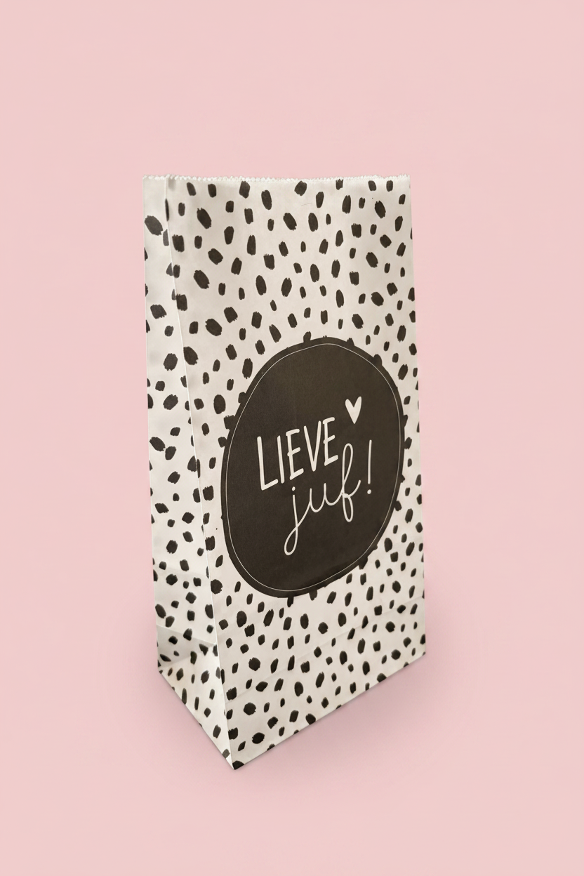 DIY Lieve juf traktatie (met sticker naar keuze)