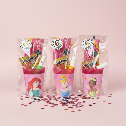 Disney Princess traktatie herbruikbare beker (met sticker naar keuze)