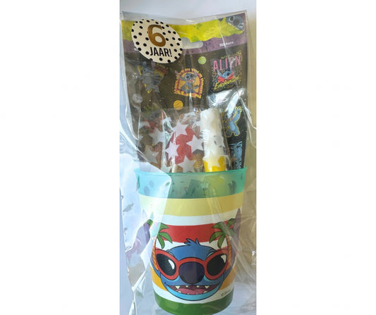 Stitch traktatie herbruikbare beker (met sticker naar keuze)