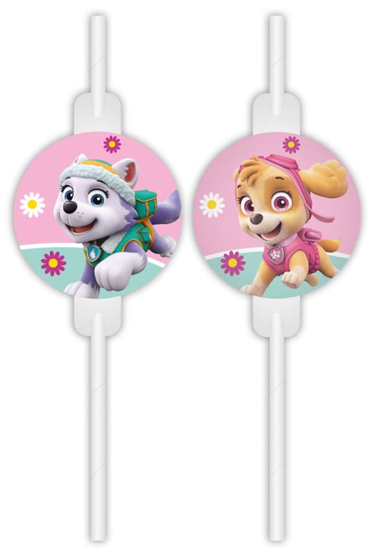 Paw Patrol roze rietjes