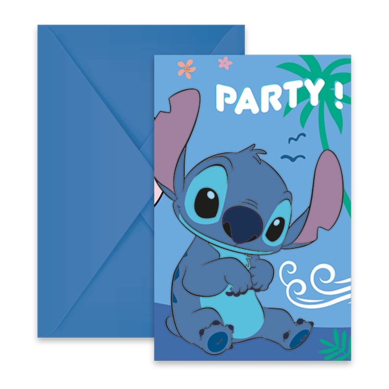 Stitch uitnodiging met envelop