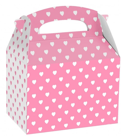 Traktatiedoosjes hartjes roze wit