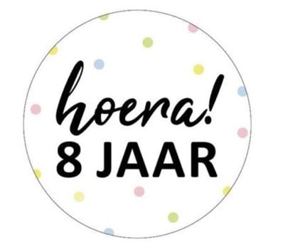 Traktatiesticker 8 jaar