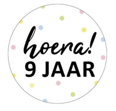 Traktatiesticker 9 jaar