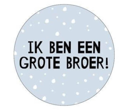 Traktatiesticker blauw ik ben grote broer