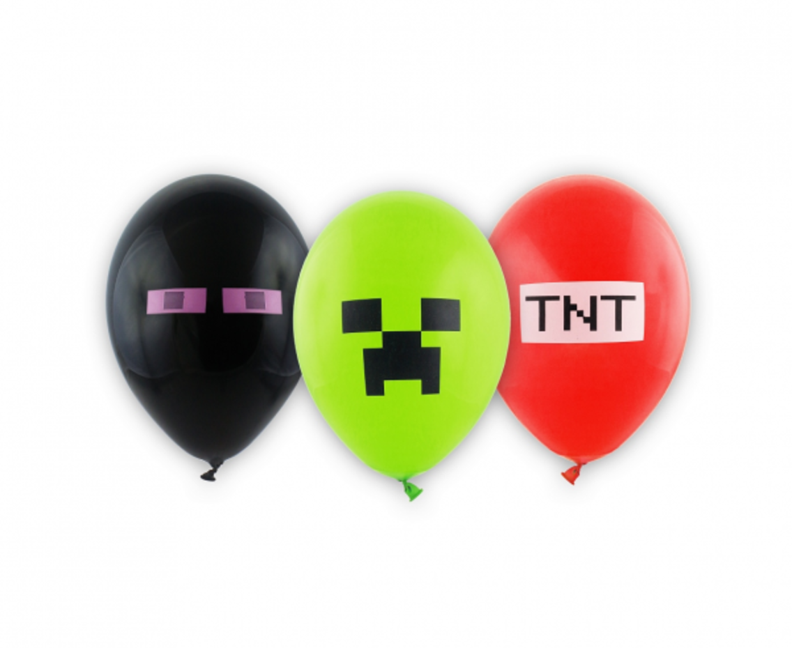 Minecraft ballonnen 6 stuks